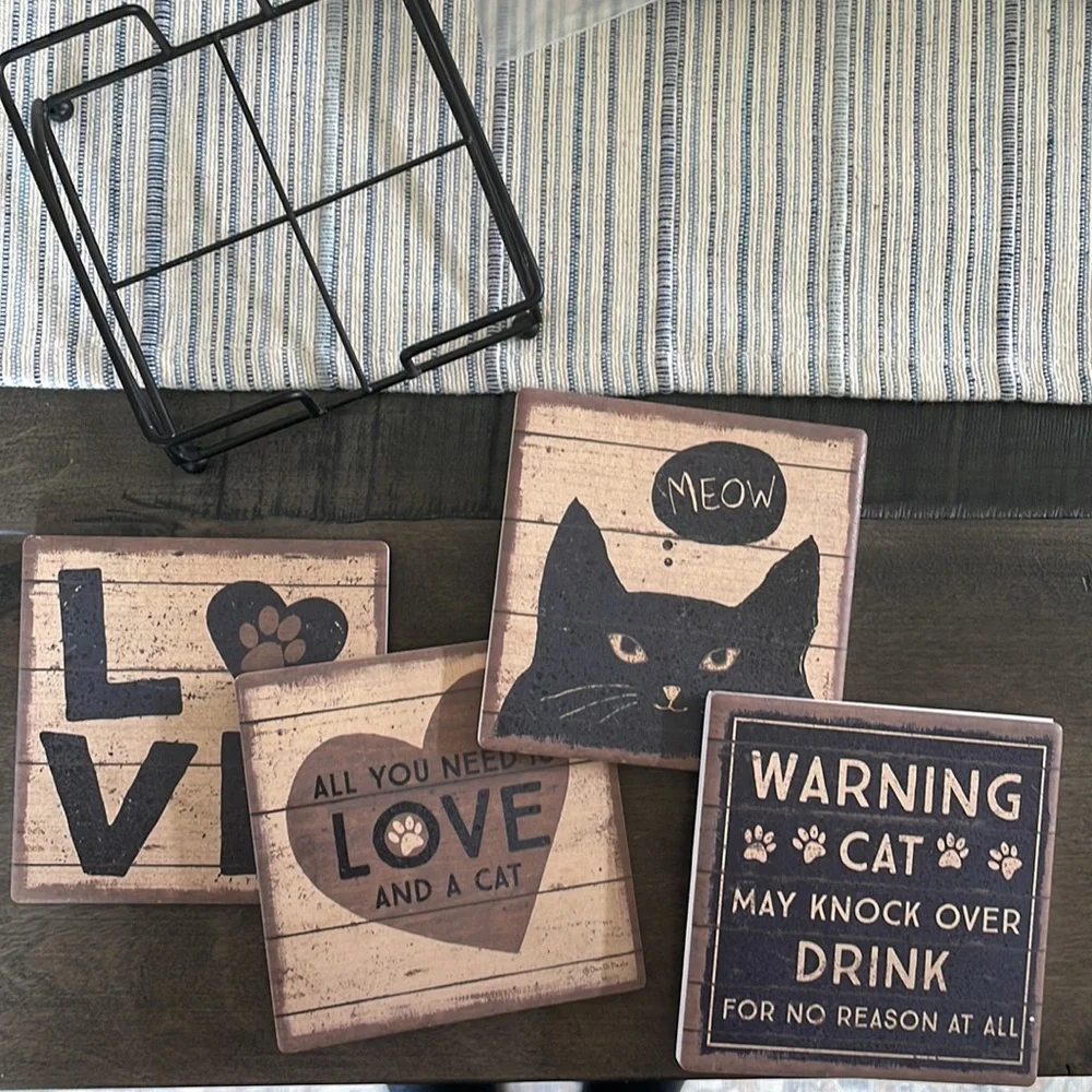 Cat Coaster Set - Picture 2 of 3